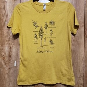 Bella Canvas Tee Unisex Adult Small  Golden & Blk Graphic Idaho Natives